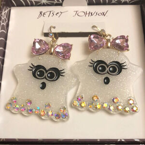 Betsey Johnson Ghost Girl Halloween earrings NWT